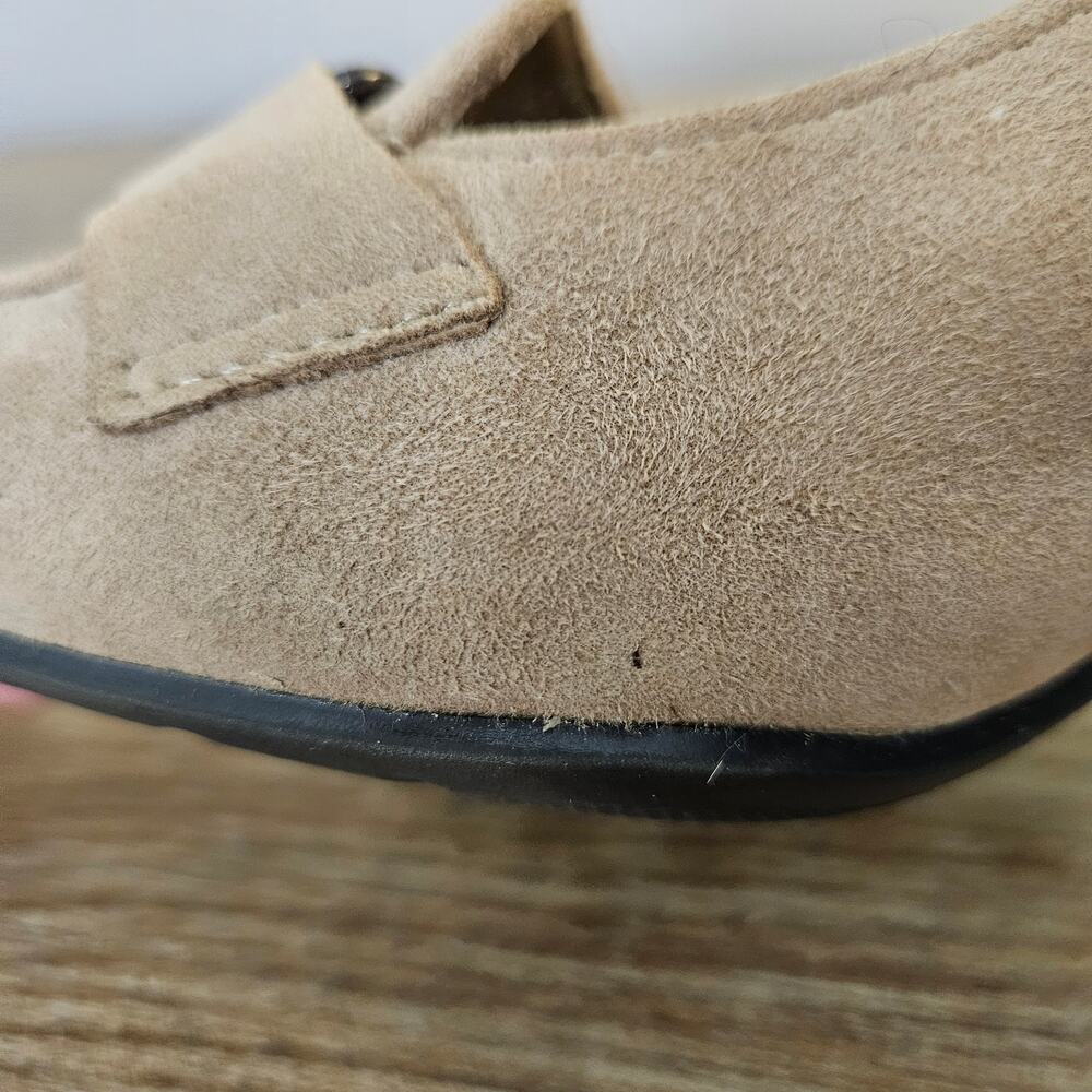 Villager Liz Claiborne Ophelia Suede LoaferPumps Beige 8M Y2K Preppy Old$ Career - Picture 9 of 10
